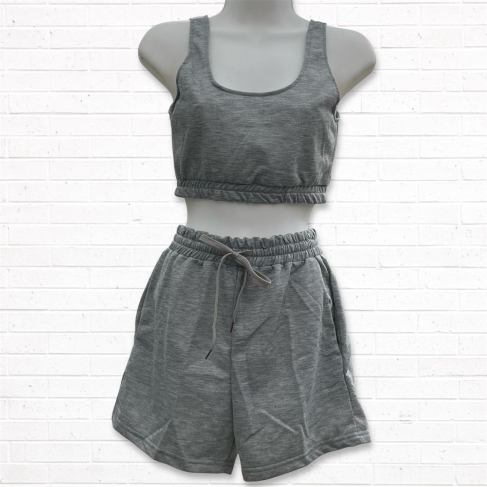 Women’s 2pc Workout Gym Top & Shorts Set
